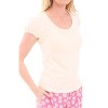 ADR Women's 100% Cotton Pajamas, Short Knit Top Woven Bottom Pj Set - 3 of 3