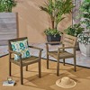 VASIP Outdoor Acacia Dining Chairs, Weathered Wood Chairs, Set of 2, Slatted Seat and One Open Back for Kitchen Patio Backyard Deck - 2 of 4