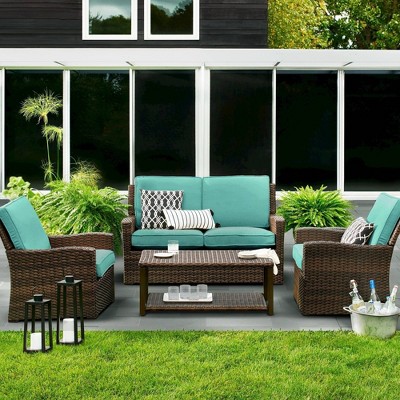 4pc wicker patio set hot sale