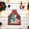 Unique Bargains Christmas Aprons Santa ClausChristmas TreeSnowman Linen Red Black Green Beige 21.65"x26.77" 1 Pcs - 2 of 4