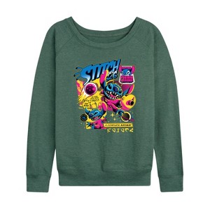 Women's - Disney - Lilo & Stitch Lightweight French Terry Wide Neck Long Sleeve Shirt - 1 of 4