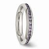 Black Bow Jewelry 4mm Stainless Steel And Purple Cubic Zirconia Stackable Band - 4 of 4