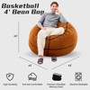 Inhand Sports Football Bean Bag Chair - Oversized Bean Bag Sofa Couch with Filler - Football Plush BeanBag for Living Room Bedroom Dorm Office - 4ft - 4 of 4
