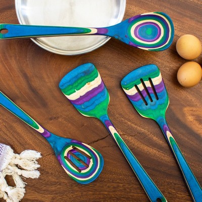 Baltique 4pc Mumbai Kitchen Utensil Set: Wood Spoon & Spatula Set, Hand Wash, Multicolored, Adult Use — фото 4