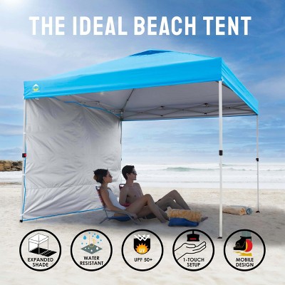 Beige 8x8 Pop Up Canopy Tent with Side Wall