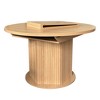 Round Dining Table for 4-6 People, Kitchen Table with Bump Texture Base, Wooden Dinner Table for Dining Room Family Gathering - 3 of 4