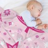 FIONECA Stylish Pink Christmas Tree Blanket with Star and Snowflake Pattern Cozy Soft Holiday Throw Blanket 30x40 inches - 4 of 4
