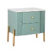 ORRD  Modern Nightstand with 2 Drawers, Orange Fluted Bedside Table with Golden Metal Legs & Handles for Bedroom Living Room - 4 of 4