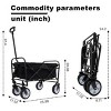 YONWAY Multi-Use Bag Collapsible Foldable Wagon Cart Beach Wagon,Heavy Duty Utility Cart for for Camping ,3pcs plastic Liner bag /Cover - 3 of 4