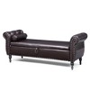 NicBex Modern 63" Storage Bench Leather Accent Stools with Rolling Arms and Nailhead Trims for Bedroom and Entryway - 2 of 4