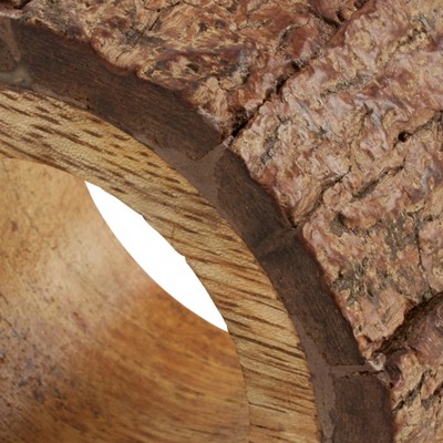 Natural Brown Wood Bark Napkin Ring Set of 4