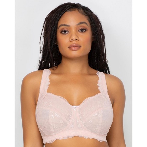 Curvy Couture Women's Luxe Lace Wire Free Bra Blushing Rose 40g : Target