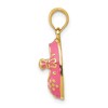 Black Bow Jewelry 14k Yellow Gold and Enamel Pink Baby Shoe Pendant, 7 x 22mm - 2 of 4