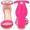 Perphy Women's Open Toe High Heel Ankle Strap Satin Block Heels Sandals - 2 of 3