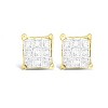 Haus of Brilliance 10K Yellow Gold Princess-cut Composite 18-stone Diamond Earrings - 4 of 4
