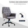 TiramisuBest Linen Home Office Chair, Tufted Adjustable Computer Chair with Wheels & Padded Armrests, Dark Gray, Polyester - 3 of 4