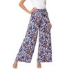 Whizmax Women's Wide Leg Pants Casual Palazzo Summer Flowy Pants Elastic High Waist Lounge Drawstring Long Trousers Leaf Print 3XL - 2 of 4
