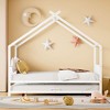 Full/Twin Size House-Shaped Metal Platform Bed Frame with Twin Size Trundle Bed/ Drawers 4S -ModernLuxe - 2 of 4