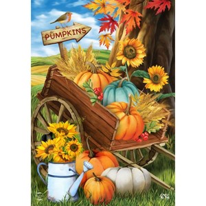 Briarwood Lane Fall Garden Flag 12x18 For Outdoor Pumpkin Cart For Fall Garden Flag Flags For Outside - 1 of 4