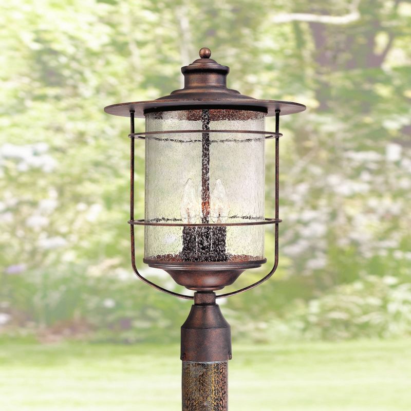 Franklin Iron Works Casa Mirada Rustic Industrial Outdoor Post Light Bronze 19 3/4" Clear Seeded Glass for Exterior Barn Deck House Porch Yard Patio, 2 of 4