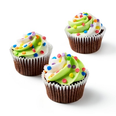 Summer Green & White Swirl Chocolate Mini Cupcakes - 10oz/12ct - Favorite Day™