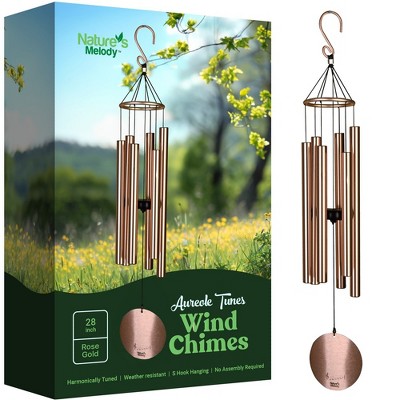 Nature's Melody Aureole Tunes Wind Chimes - 6-Tube Rustproof Aluminum Outdoor Windchime
