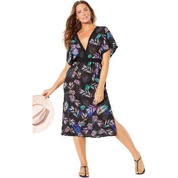 Swimsuits For All Women's Plus Size Tenley Surplice Cover Up Maxi Dress,  18/20 - Anchor : Target