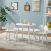 VECELO 3-Piece Kids Table and Chairs Set, Wooden Children Activity Furniture for Playroom or Classroom, White - 4 of 4