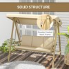 3-Person Patio Swing Chair, Outdoor Porch Swing with Adjustable Canopy, Removable Cushions for Garden - 4 of 4