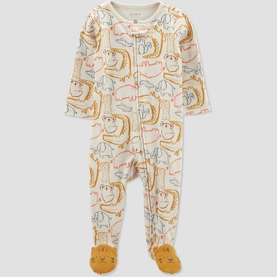 Carter's Just One You®️ Baby Boys' Safari Footed Pajama - Beige Newborn