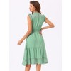 Allegra K Women's Sleeveless Smocked Waist Gilding Metallic Stars Chiffon Party Dress - 3 of 4