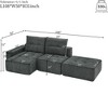 NicBex Couches for Living Room L-shape Modular Linen Sectional Sofa Couch Modern Upholstered Wide Deep Seat Convertible Couch Set - 3 of 4