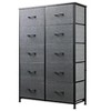 Tall Dresser with 10 Fabric Drawers, Storage Tower with Cabinet, Metal Frame, Organizer Units for Closet - 2 of 4
