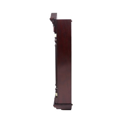 Seiko Dark Brown Oak Wall Clock with Brass Pendulum and Chime