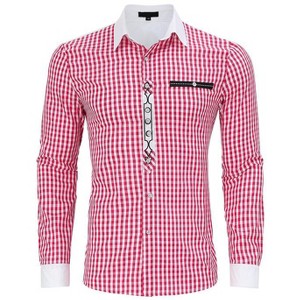 Coolmee Mens Plaid Button Down Shirt Long Sleeve Dressy Shirts Casual Slim Fit Work Shirt with Pocket - 1 of 3