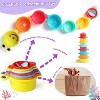 11-Piece Baby Bath Toy Set with Stacking Cups and Boats, Mold-Free Water Play for Ages 1-3 - 3 of 4