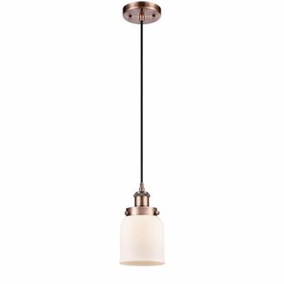 Bell - 1 Light Cord Hung Mini Pendant In Industrial Style-10 Inches Tall and 5 Inches Wide