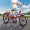 VEVOR Folding Adult Tricycle, 26-Inch 7-Speed Adult Folding Trikes, Carbon Steel 3 Wheel Cruiser Bike with Basket & Adjustable Seat - 2 of 4