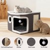 GOTGELIF Heated Cat House Non-Slip Cat Bed with 9 Temperature Settings, Scratching Board & Cotton Cave, Indoor Use for Cats - 4 of 4