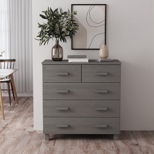vidaXL Sideboard HAMAR Light Gray 31.1 in.x15.7 in.x31.5 in. Solid Wood Pine - 1 of 4