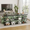 3-Tier Entryway Table, Industrial Console Sofa Table with Storage, Accent Table with Open Shelves, Diamond-Shaped Metal - 4 of 4