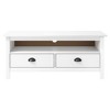 vidaXL TV Stand Hill White 43.3"x15.7"x18.5" Solid Pine Wood - 2 of 4