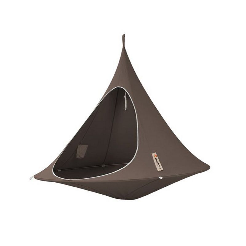 The Hamptons Collection 72” Brown Two Person Hanging Cacoon Chair with Hanging Hardware, 1 of 3