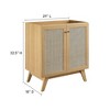 Modway Soma 30" Bathroom Vanity Cabinet – Wall-Mount Design with Open Shelf and Slatted Door (Sink Basin Not Included) - 3 of 4