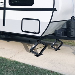 Camper Trailer RV Stabilizer Jacks, 7500Lb Heavy Duty 30" RV Stabilizer Leveling Scissor Jack with Crank Handle & Drill Sockets for  Camper, Black - 1 of 4