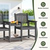 Hyleory HDPE Double Outdoor Chair with 2-Tier Side Table, Weather Resistant Patio Loveseat with Built-In Table - 2 of 4