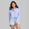Women's Long Sleeve Cropped Button-Down Shirt - Wild Fable™ - image 2 of 3