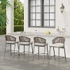 Christopher Knight Home Debra Outdoor 26" Metal and Rattan Counter Stools with Scallop-shaped Backrest (Set of 4) - 2 of 4