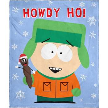 South Park Mr. Hanky and Kyle Holiday Howdy Ho Silk Touch Plush Throw Blanket Multicoloured