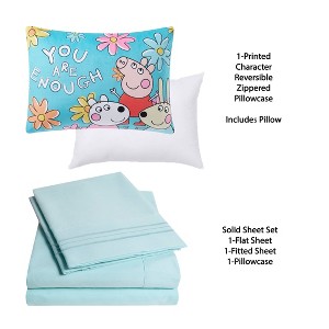 Kids' Peppa Pig  Pillow with Bonus Solid Sheet Set - 1 of 4